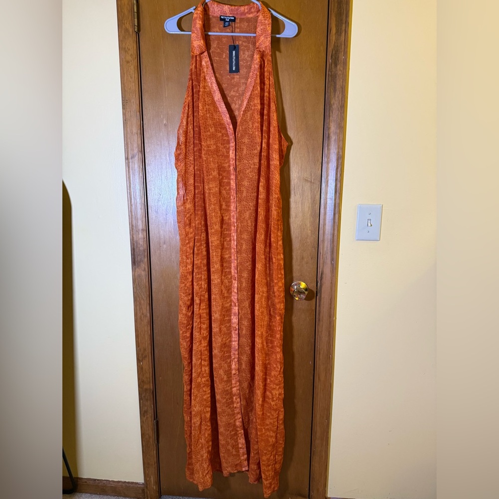 PrettyLittleThing Croc Print Chiffon Maxi Dress - Picture 6 of 10